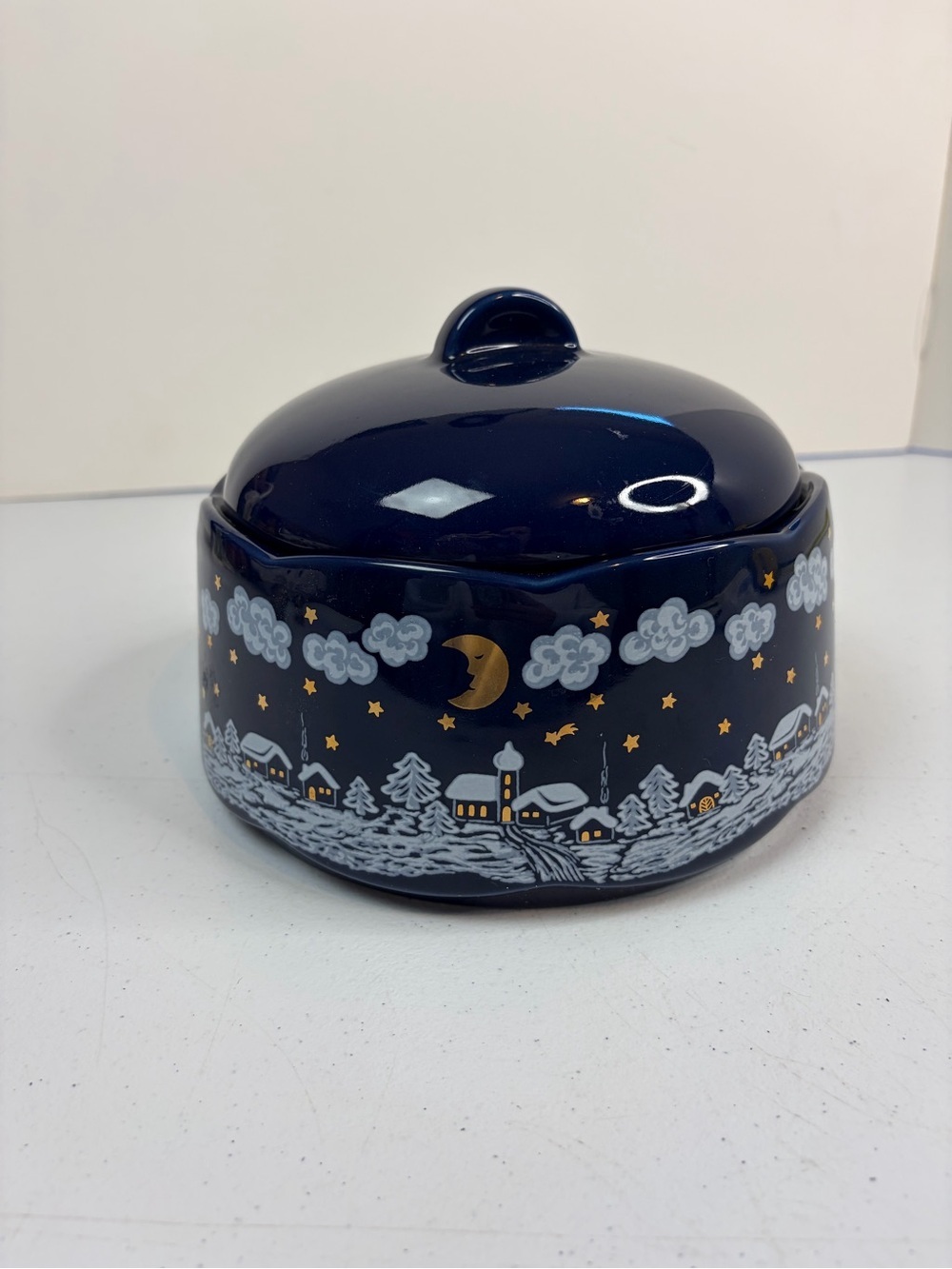 Vintage Wächtersbach Porcelain Casserole Dish Fairytale 90s Christmas Celestial - Picture 2 of 9